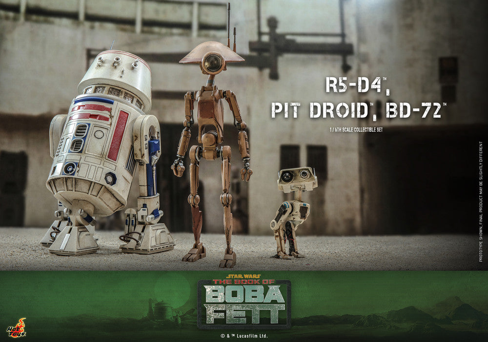 Preventa Figuras R5-D4™, Pit Droid™ y BD-72™ - Star Wars: The Book of Boba Fett ™ marca Hot Toys TMS086 escala 1/6