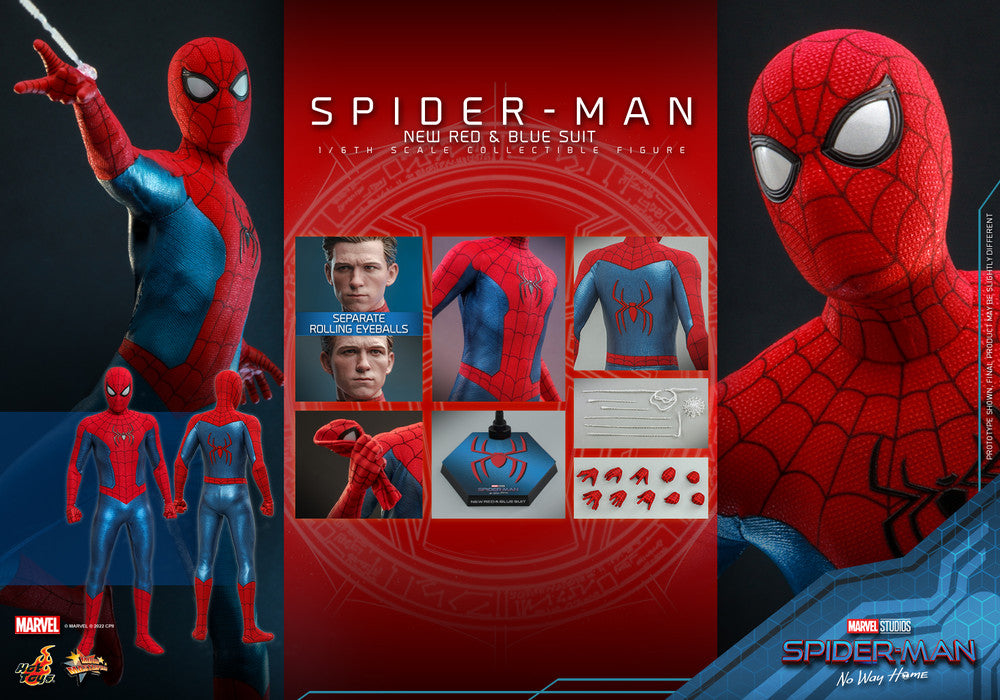 Preventa Figura Spider-Man (Nuevo traje rojo y azul) - Spider-Man: No Way Home marca Hot Toys MMS679 escala 1/6