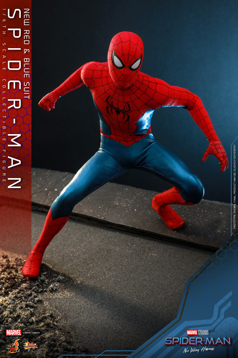 Preventa Figura Spider-Man (Nuevo traje rojo y azul) - Spider-Man: No Way Home marca Hot Toys MMS679 escala 1/6