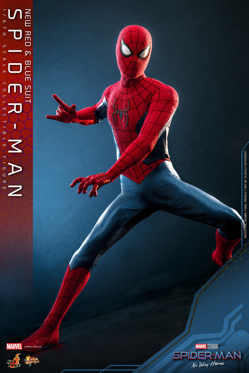 Preventa Figura Spider-Man (Nuevo traje rojo y azul) - Spider-Man: No Way Home marca Hot Toys MMS679 escala 1/6