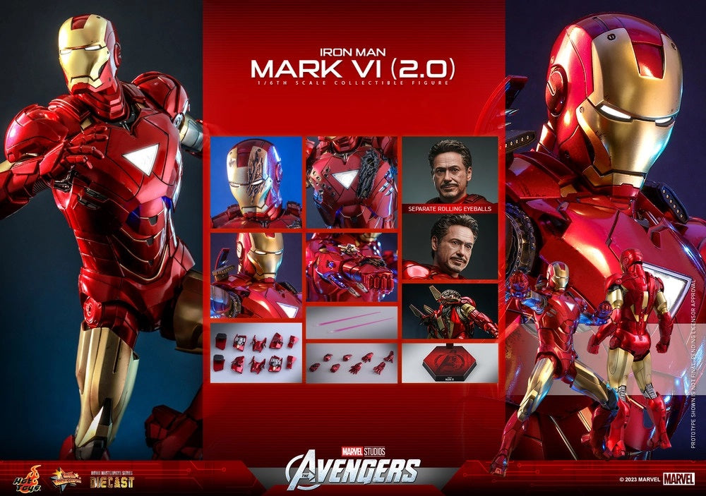 Preventa Figura Iron Man Mark VI (versión 2.0) - The Avengers marca Hot Toys MMS687D52 escala 1/6