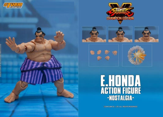 Pedido Figura E. Honda (Nostalgia - Color Azul Exclusivo) - Street Fighter V marca Storm Collectibles escala pequeña 1/12