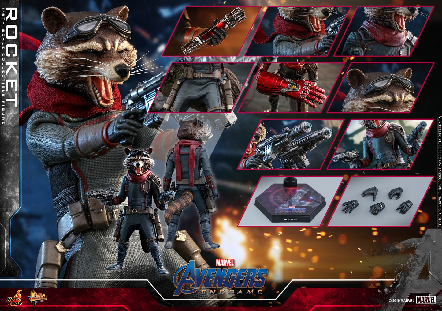 Pedido Figura Rocket - Avengers Endgame marca Hot Toys MMS548 escala 1/6