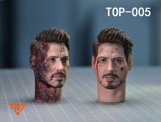 Pedido Set de Cabezas Tony con daño de batalla (Endgame) marca Top 005 escala 1/6