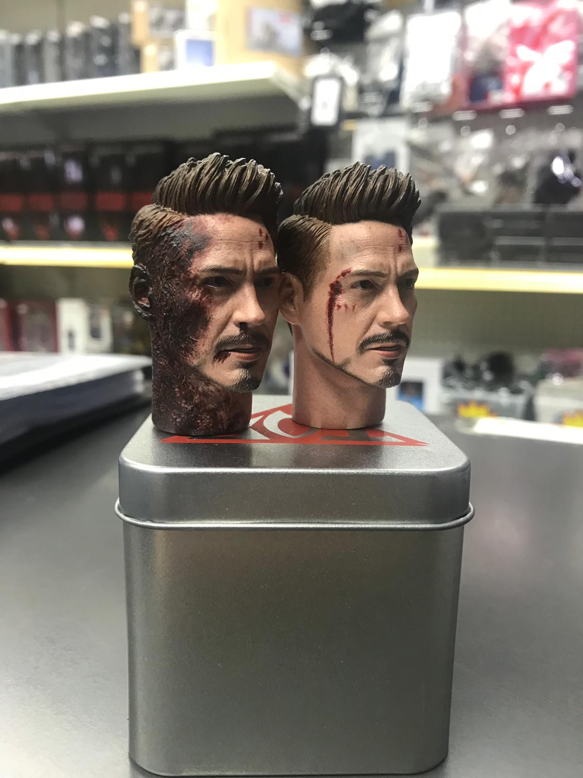 Pedido Set de Cabezas Tony con daño de batalla (Endgame) marca Top 005 escala 1/6