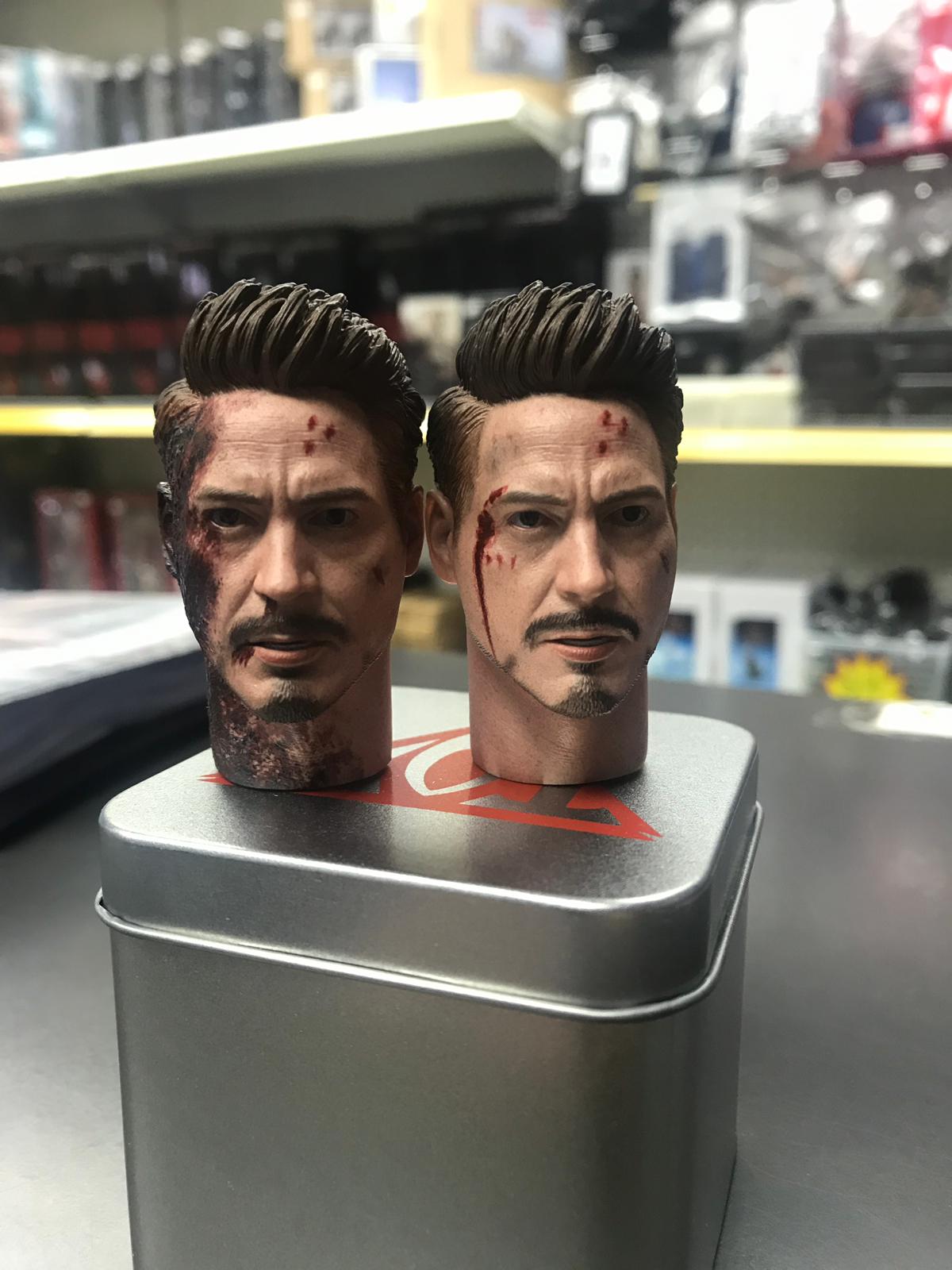Pedido Set de Cabezas Tony con daño de batalla (Endgame) marca Top 005 escala 1/6