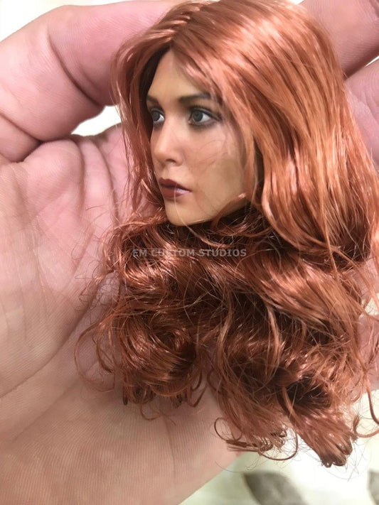 Cabeza Femenina Scarlet cabello rojo escala 1/6