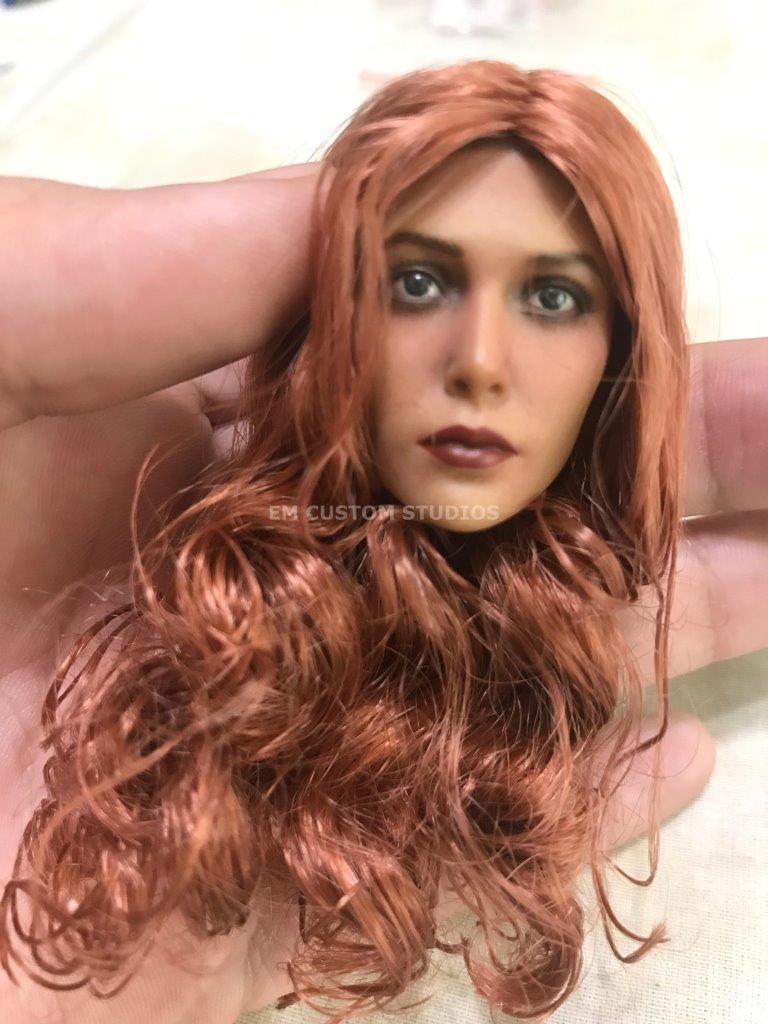 Cabeza Femenina Scarlet cabello rojo escala 1/6