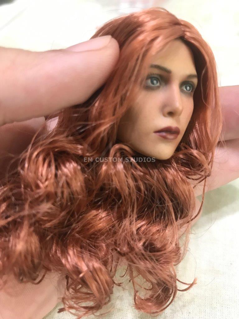 Cabeza Femenina Scarlet cabello rojo escala 1/6