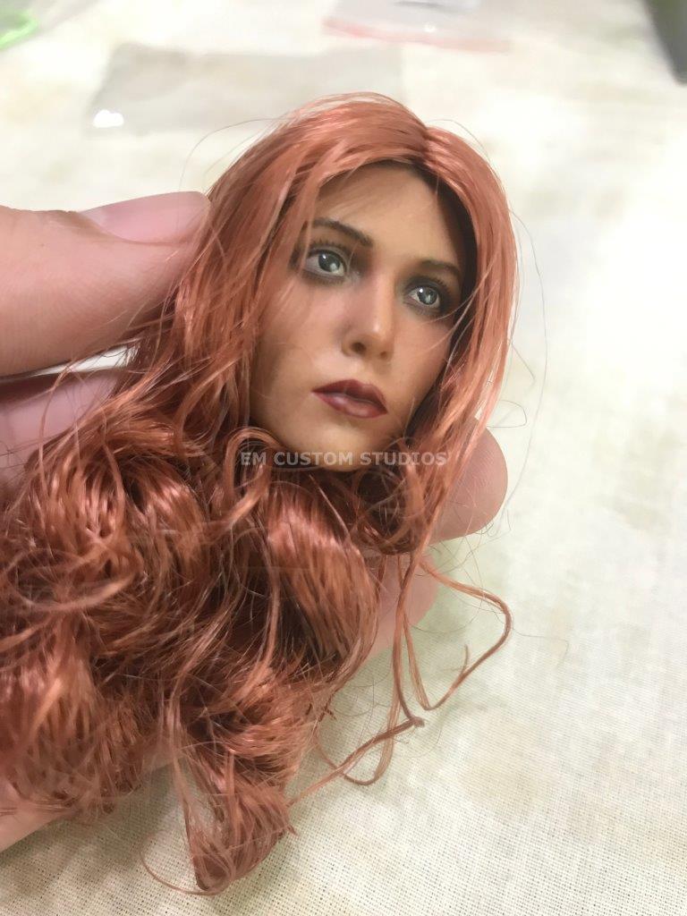 Cabeza Femenina Scarlet cabello rojo escala 1/6