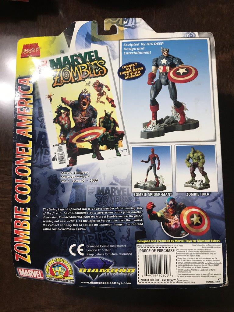 Figura Zombie Colonel America - Marvel Select marca Diamond Select Toys