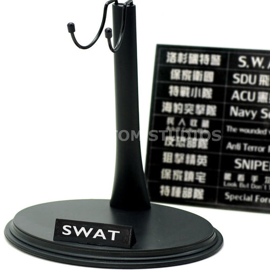 Accesorio Stand / base con nametag marca custom escala 1/6