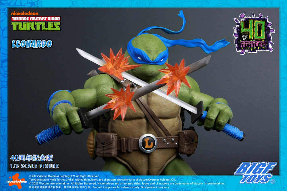 Preventa Figura TMNT LEONARDO - 40th Anniversary Edition marca BigFToys BIGF-001 escala 1/6