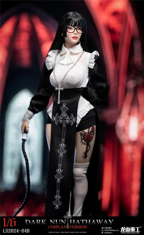 Preventa Figura Dark Nun Hathaway (black hair version) marca Long Shan Jin Shu LS2024-04B escala 1/6