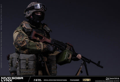 Preventa Figura RUSSIAN SPETSNAZ MVD SOBR LYNX PKM GUNNER marca DAMTOYS 78115 escala 1/6