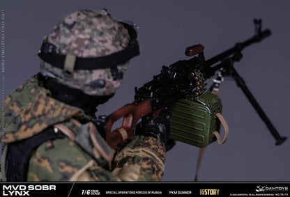 Preventa Figura RUSSIAN SPETSNAZ MVD SOBR LYNX PKM GUNNER marca DAMTOYS 78115 escala 1/6