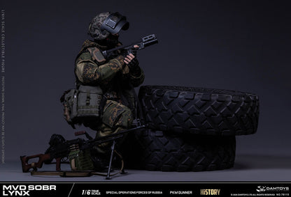 Preventa Figura RUSSIAN SPETSNAZ MVD SOBR LYNX PKM GUNNER marca DAMTOYS 78115 escala 1/6