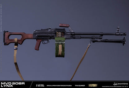Preventa Figura RUSSIAN SPETSNAZ MVD SOBR LYNX PKM GUNNER marca DAMTOYS 78115 escala 1/6