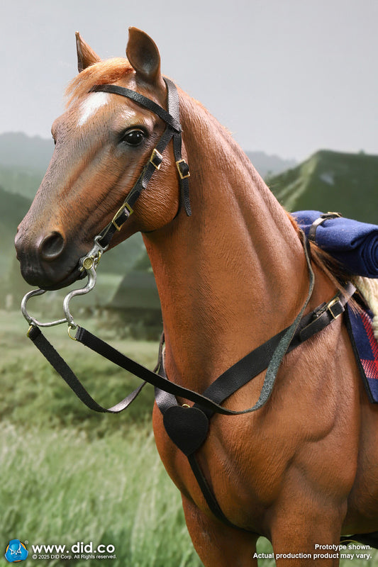 Preventa Figura Caballo de Guerra marrón-rojo (de pie) marca DID E60082 escala 1/6
