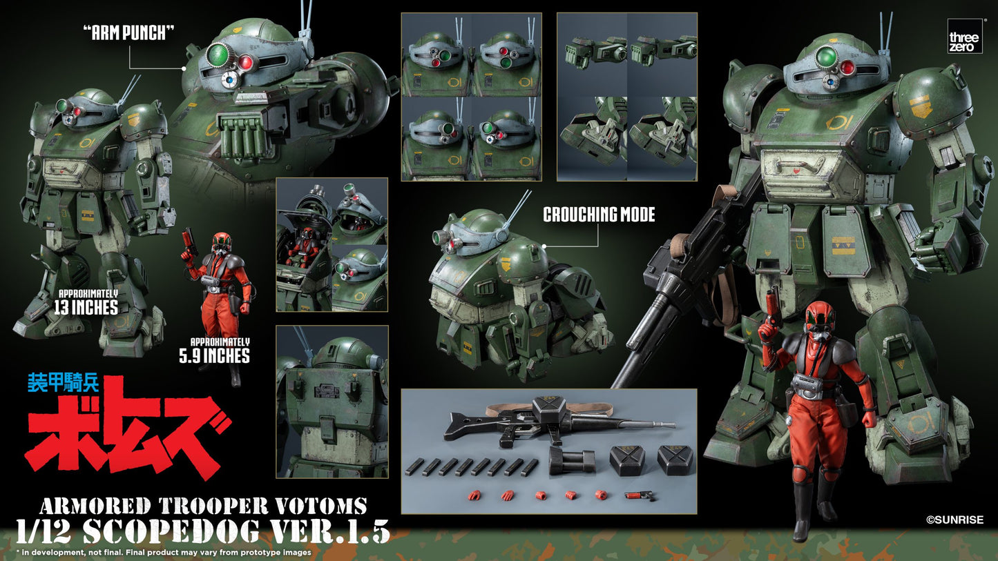 Preventa Figura Scopedog (Ver.1.5) - Armored Trooper Votoms marca Threezero 3Z1019 escala 1/12
