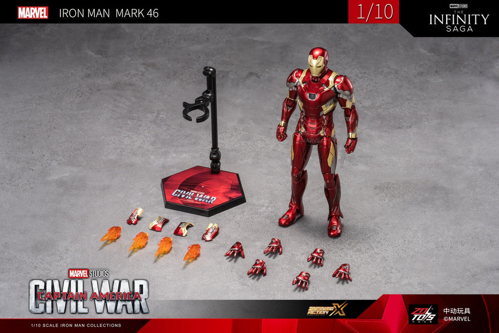 Pedido Figura Iron Man Mark 46 - Civil War Captain America marca ZD Toys escala pequeña 1/10 (18 cm)
