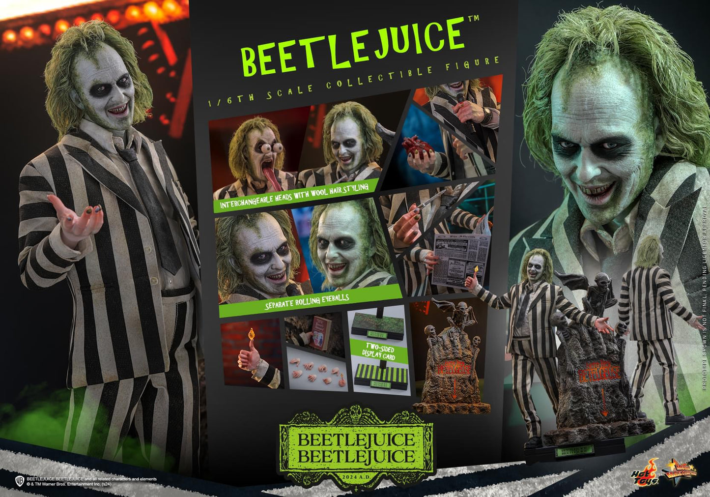 Preventa Figura Beetlejuice marca Hot Toys MMS767 escala 1/6