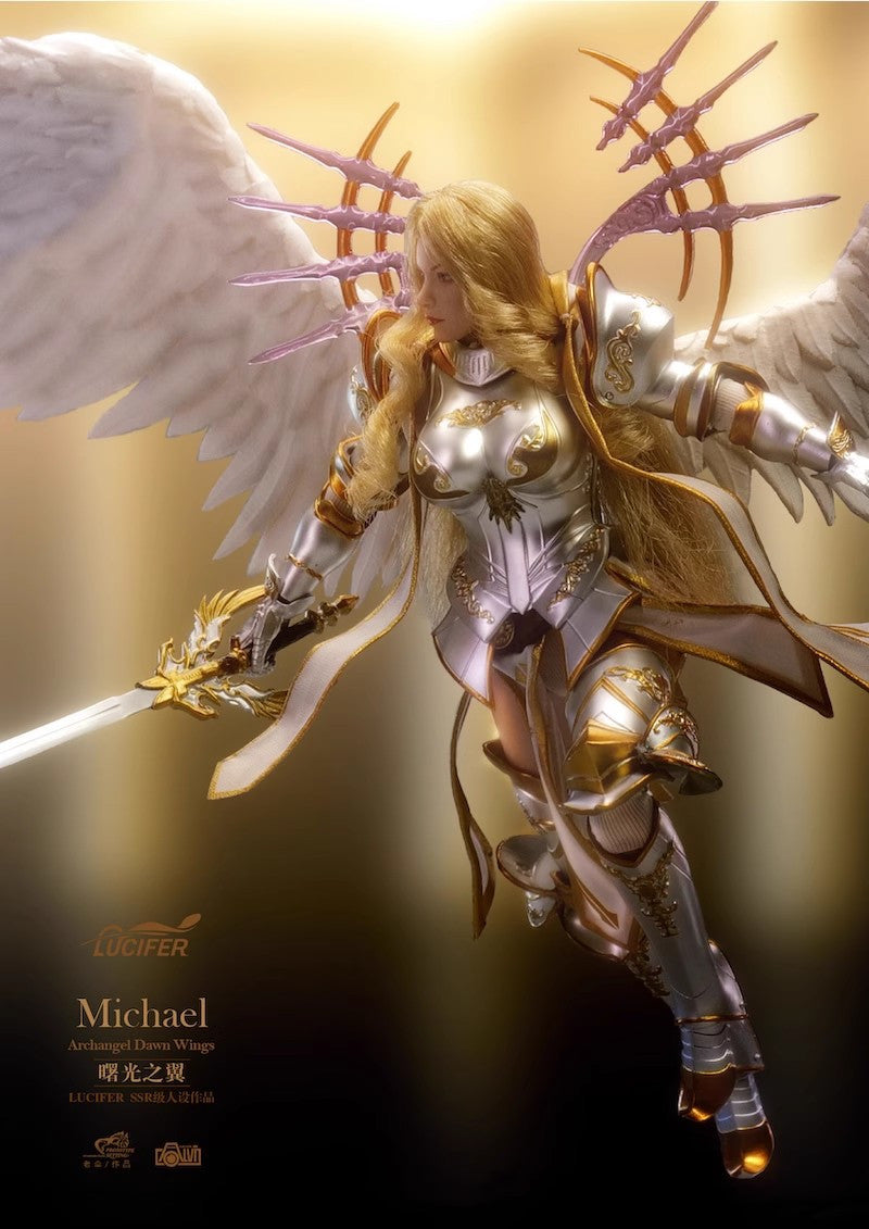 Preventa Figura Michael Archangel Dawn Wings (Silver Armor version) marca Lucifer LXF2311B escala pequeña 1/12