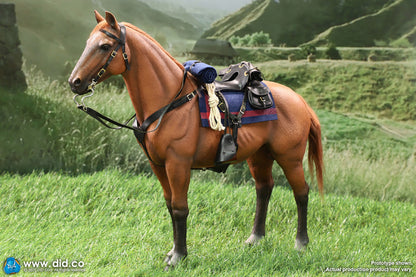 Preventa Figura Caballo de Guerra marrón-rojo (de pie) marca DID E60082 escala 1/6