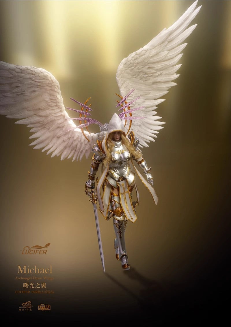 Preventa Figura Michael Archangel Dawn Wings (Silver Armor version) marca Lucifer LXF2311B escala pequeña 1/12