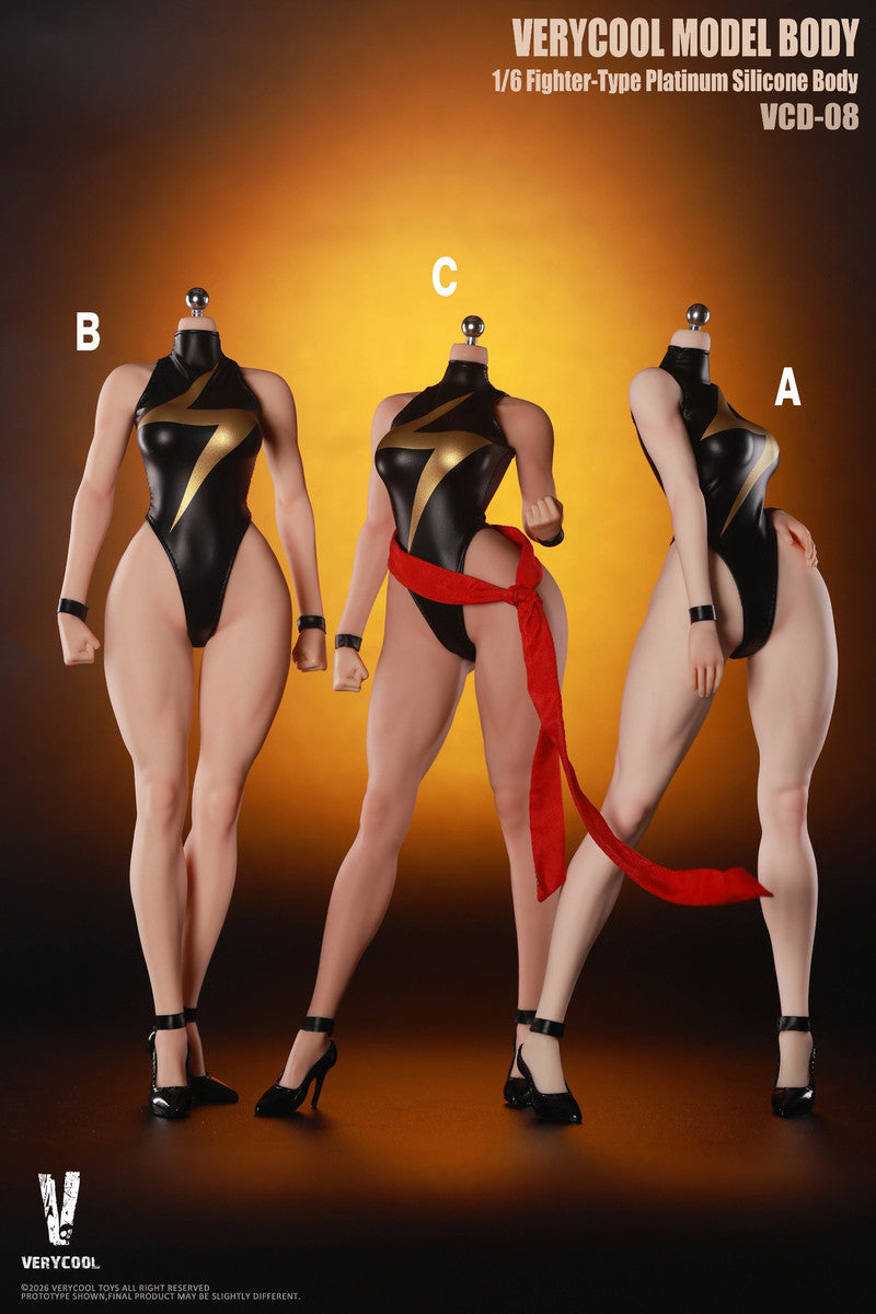 Preventa Cuerpo Femenino de Silicona Platino - Tipo Luchadora (3 versiones) marca Verycool VCD-08 escala 1/6