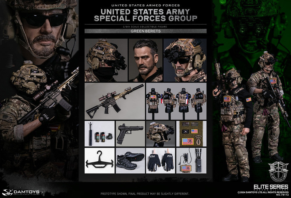 Preventa Figura Green Berets - UNITED STATES ARMY SPECIAL FORCES GROUP marca Damtoys 78112 escala 1/6