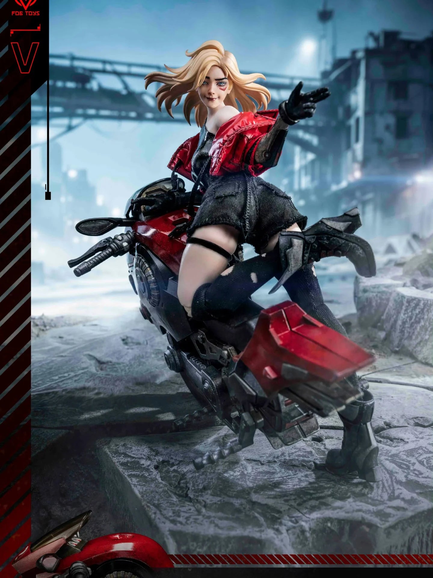 Preventa Figura y Vehículo Biker Girl (set) - Fantasy Alphabet Series V marca Fog Toys EA-03 escala 1/12