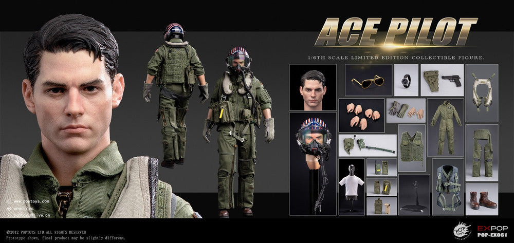 Preventa Figura Ace Pilot (Flight Suit Edition) marca Poptoys EX061 escala 1/6