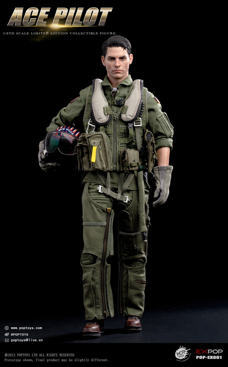 Preventa Figura Ace Pilot (Flight Suit Edition) marca Poptoys EX061 escala 1/6