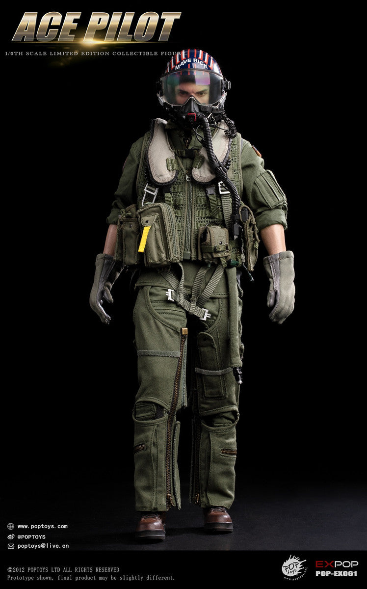 Preventa Figura Ace Pilot (Flight Suit Edition) marca Poptoys EX061 escala 1/6