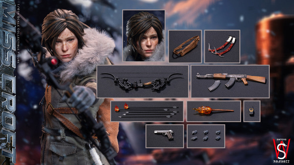 Preventa Figura Miss Croft (Battle Damaged Version) marca Swtoys FS077B escala 1/6