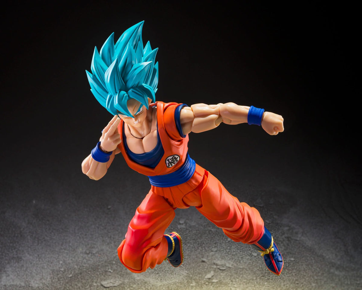 EN STOCK Figura SON GOKU - BLUE POWER TRANSCENDING LIMITS - S.H.Figuarts marca Bandai Namco escala 1/12