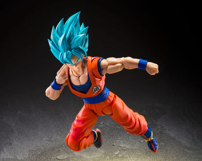 EN STOCK Figura SON GOKU - BLUE POWER TRANSCENDING LIMITS - S.H.Figuarts marca Bandai Namco escala 1/12