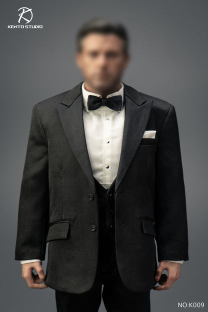 Pedido Set Black Banquet Suit / Traje de banquete negro con cuerpo marca Kento Studio K009 escala 1/6