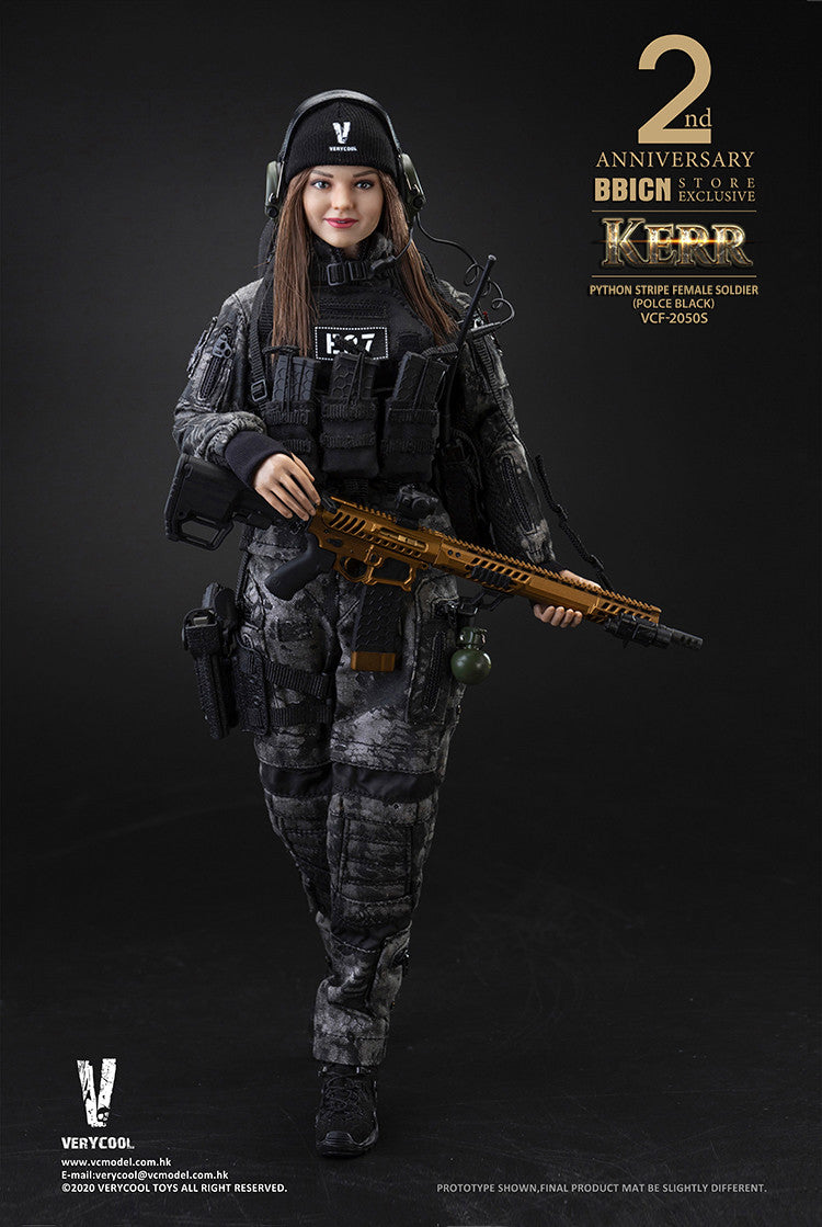 Pedido Figura KERR Python Stripe Female Soldier (Police Black) (Edición Exclusiva - Limitada) marca Verycool VCF-2050S escala 1/6