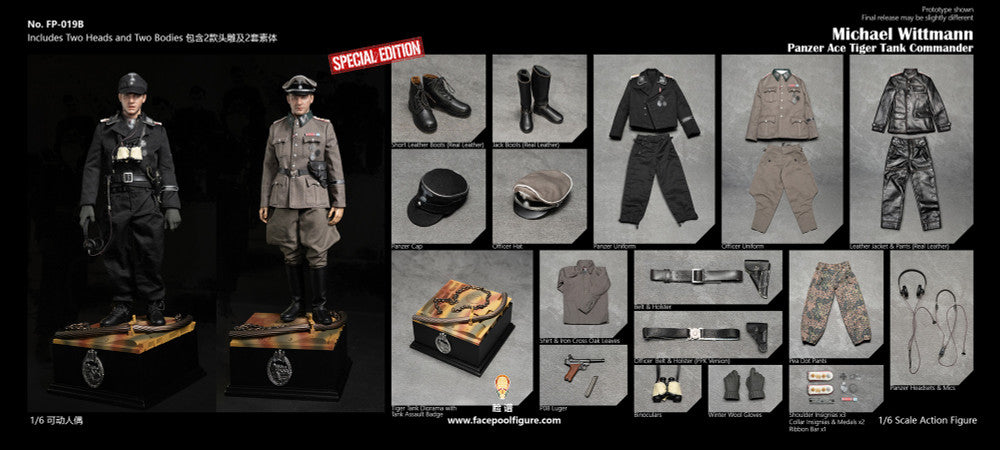 Preventa Figura Michael Wittmann (Special Edition) (2 figuras completas) - Panzer Ace marca Facepool FP019B escala 1/6