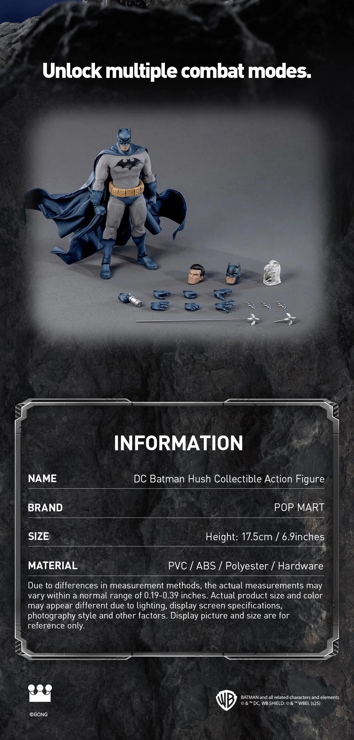 Preventa Figura BATMAN HUSH marca POP MART x Gong Studio escala 1/12
