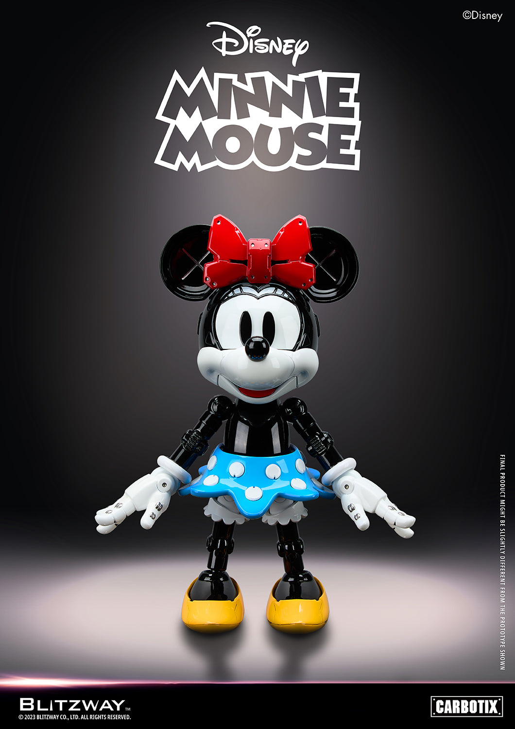 Preventa Figura Minnie Mouse (DIECAST) - Disney Carbotix Series marca Blitzway BW-CA-10505 sin escala (18.2 cm)