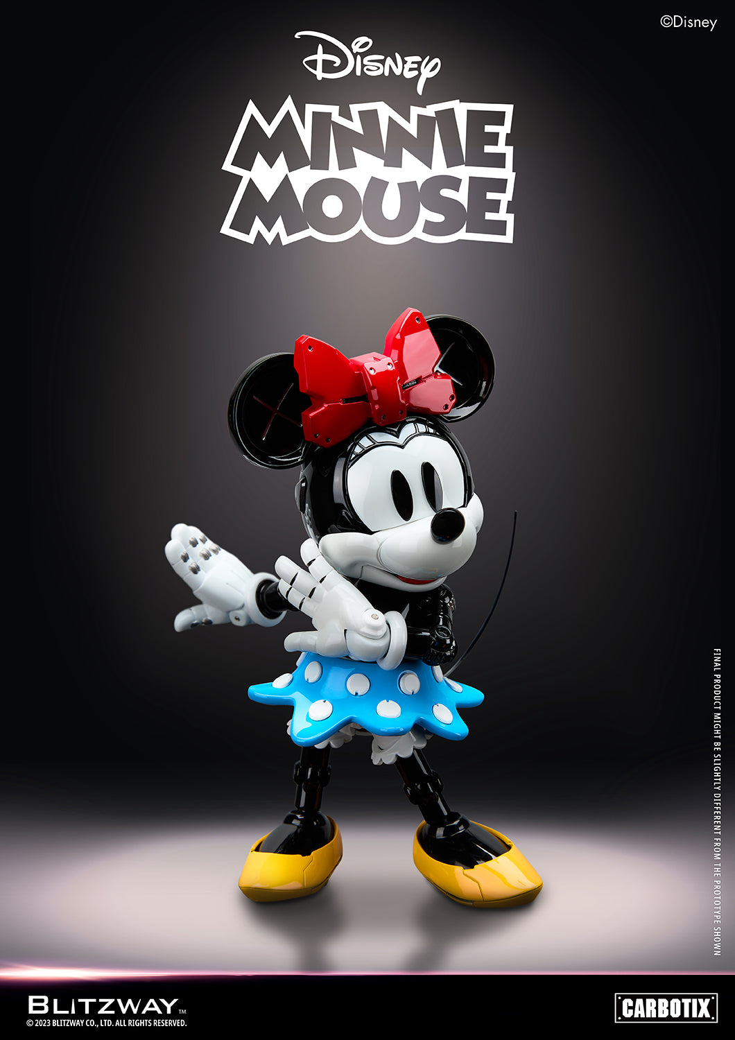 Preventa Figura Minnie Mouse (DIECAST) - Disney Carbotix Series marca Blitzway BW-CA-10505 sin escala (18.2 cm)