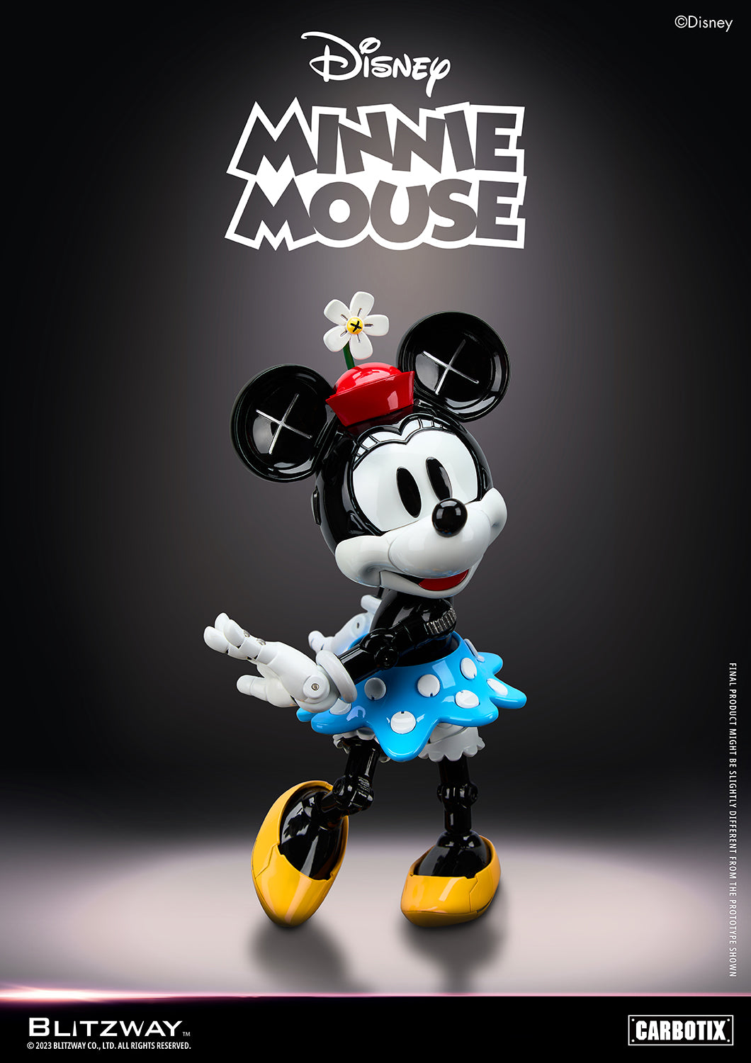 Preventa Figura Minnie Mouse (DIECAST) - Disney Carbotix Series marca Blitzway BW-CA-10505 sin escala (18.2 cm)