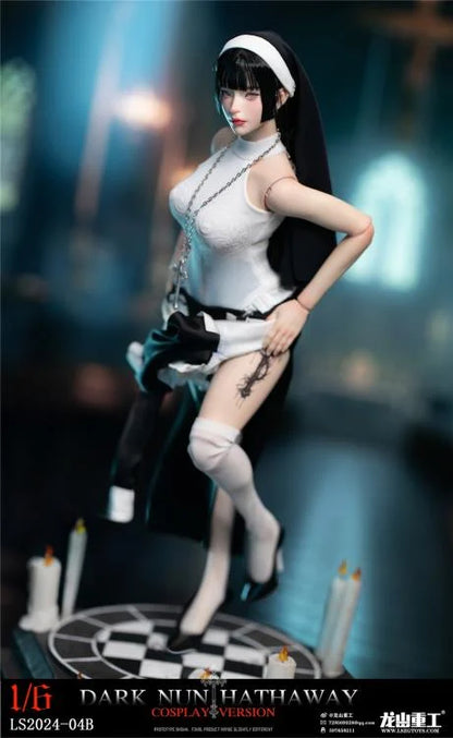 Preventa Figura Dark Nun Hathaway (black hair version) marca Long Shan Jin Shu LS2024-04B escala 1/6