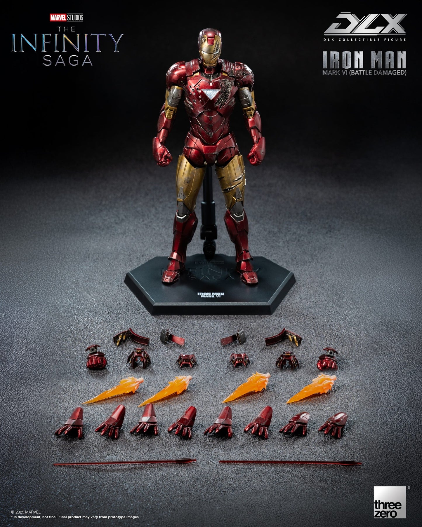 Preventa Figura DLX Iron Man Mark 6 (Battle Damage) - Avengers Infinity Saga marca Threezero 3Z0918 escala pequeña 1/12