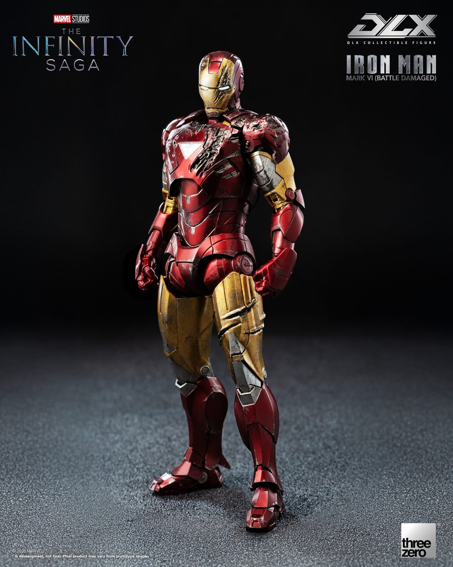 Preventa Figura DLX Iron Man Mark 6 (Battle Damage) - Avengers Infinity Saga marca Threezero 3Z0918 escala pequeña 1/12