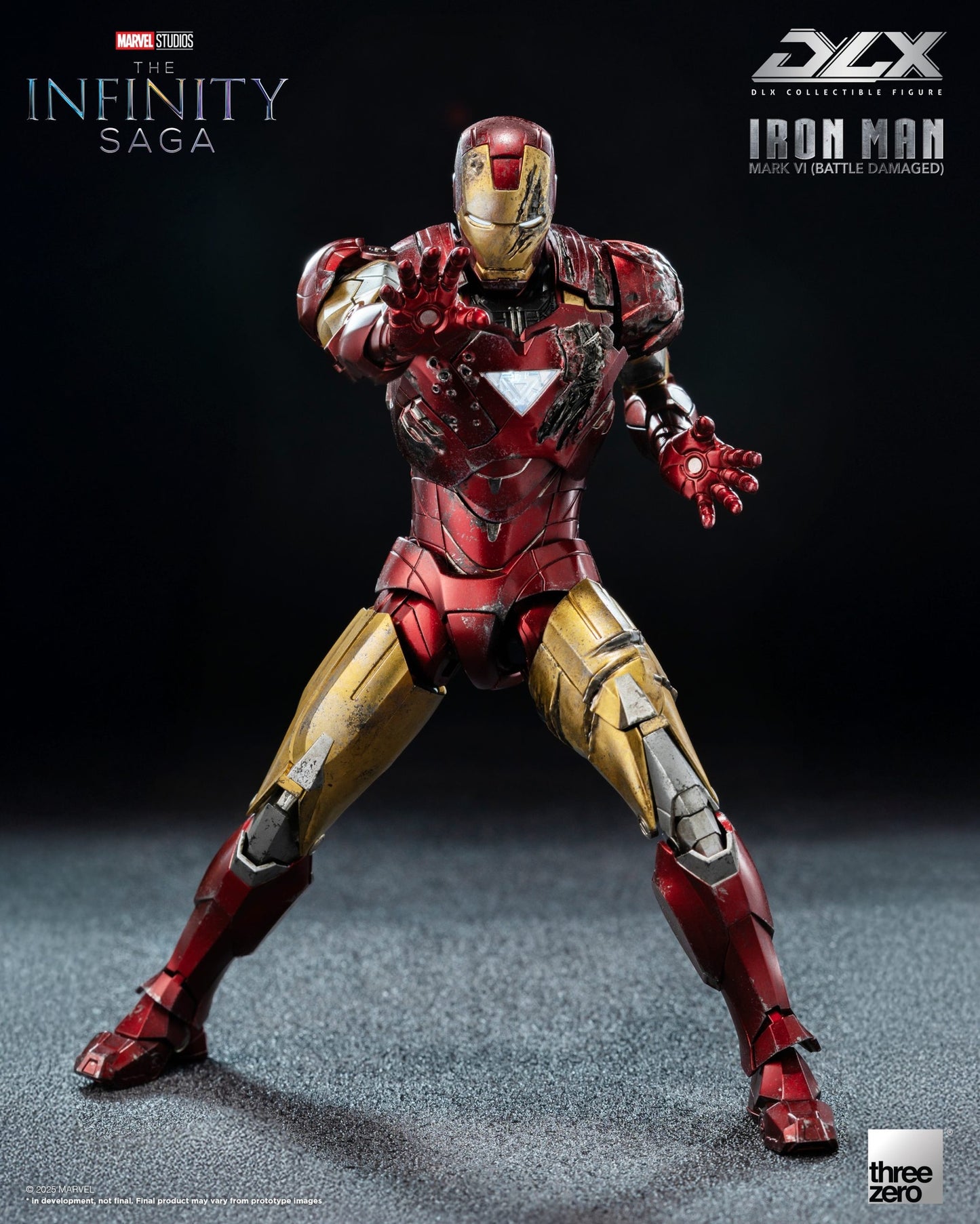 Preventa Figura DLX Iron Man Mark 6 (Battle Damage) - Avengers Infinity Saga marca Threezero 3Z0918 escala pequeña 1/12