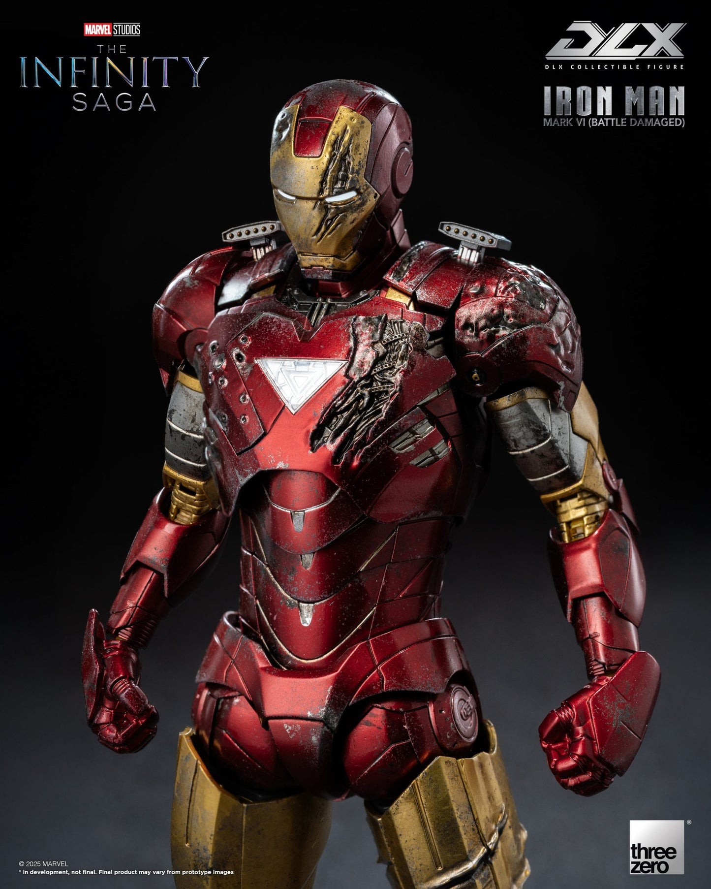 Preventa Figura DLX Iron Man Mark 6 (Battle Damage) - Avengers Infinity Saga marca Threezero 3Z0918 escala pequeña 1/12